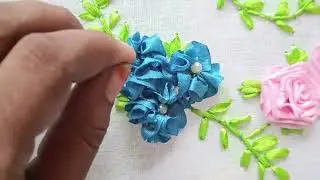 Ribbon Embroidery : Simple Flowers using Satin Ribbon for Beginners