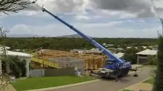 Time lapse of roof truss installation