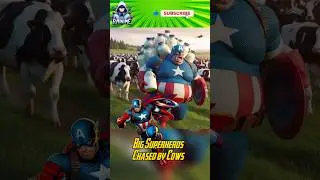 big superhero chased by cows 😄 Marvel vs DC #marvel #spiderman #avengers #dc #trending #superhero