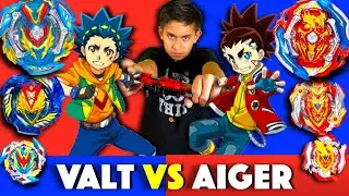 Beyblade Burst Valt vs Aiger Team Battle!  Turbo / GT / Episode