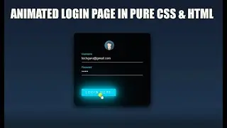 Amazing Animated Login From in HTML Using CSS &HTML With Neon button|How to Make login page in html