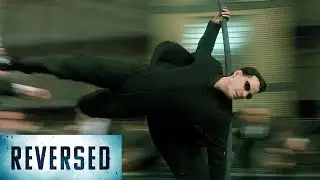 The Matrix Reloaded (2003) - Neo Vs. Smith Clones Full Fight (REVERSED)