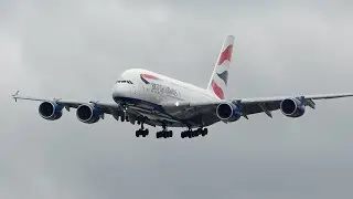 The Majestic British Airways A380 Landing At Heathrow