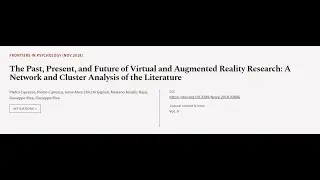 The Past, Present, and Future of Virtual and Augmented Reality Research: A Network an... | RTCL.TV