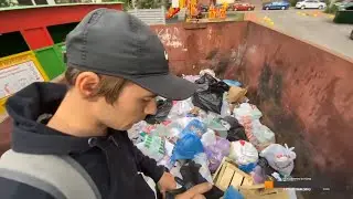 🔴 Зарабатываю на помойках в прямом эфире #2 Нашёл много еды !