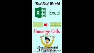 How to Unmerge Cells in excel || Excel Tips & Tricks || 