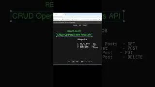 Build a CRUD App for Post API using Axios in React App