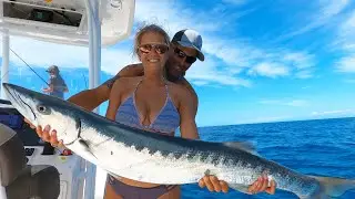 Offshore in the Gulf!  Big Barracudas, Aj and Goliath!