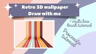 Multi Line Procreate Brush Tutorial | 3D retro wallpaper Draw with Me
