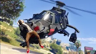 SNEAKING UP ON PEOPLE WITH A STEALTH HELICOPTER! | GTA 5 THUG LIFE 