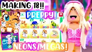 MAKING 18 PREPPY/EXOTIC MEGA AND NEON PETS! 🫢WITH MUM💝😏🌴#adoptmeroblox #preppyadoptme #preppyroblox
