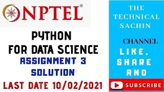 NPTEL Python For Data Science || Assignment -3 || Solution || Week-3 || Online Course 2021||