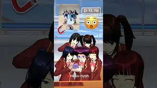 Rina and Friends recreated the viral Magnetic dance 🧲 #sakuraschoolsimulator #shorts #viral #trend