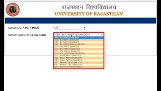 How to Download Admit Cards (B.A, B.COM, Bsc - 1st, 2nd, 3rd Year) of Rajasthan University 2018