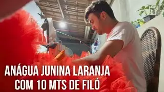 Anágua junina com filó armado