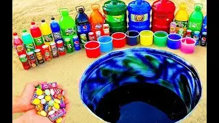 EXPERIMENT Giant Chupa Chups, Coca Cola, Sprite & Different Fanta, Mirinda vs Mentos Wow Underground