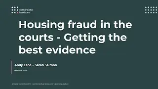 Housing fraud in the courts - getting the best evidence | Cornerstone Barristers