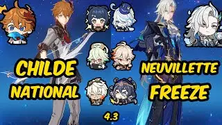 C0 Childe National and C0 Neuvillette Freeze | Genshin Impact Spiral Abyss 4.3 Floor 12 Showcase
