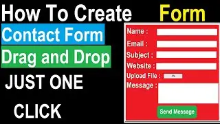 How To Create Contact Form With Wordpress Plugin 2022 || Drag and Drop || Receive Form Data On Email