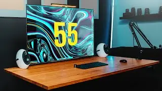 My 55 inch desk setup