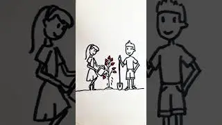 DRAW LOVE TREE | lovestory | РИСУЕМ ДЕРЕВО ЛЮБВИ #Shorts