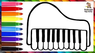 Dibuja y Colorea Un Piano Arcoiris 🎹🌈 Dibujos Para Niños