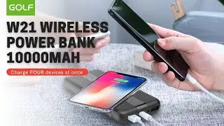 Golf W21 Wireless Power Bank Portable Charger – Fast Charge 10000MAH