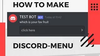 HOW TO MAKE DISCORD DROP DOWN MENU | DISCORD.JS