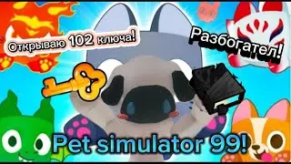 Открываю 102 ключа и как я смог разбогатеть!  | Pet simulator 99!