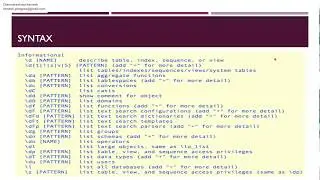 psql interface commands