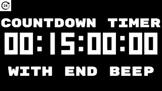 15 Minute Countdown Timer with end Beep/Buzzer in 4K