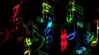 Flying Music Colorful Musical Notes - With Alpha Channel. Stock Footage