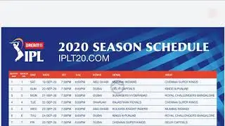 IPL 2020 full schedule official