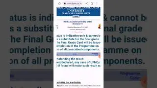 IGNOU Gradecard status updated 