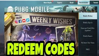 weekly wishes redeem code | weekly wishes redemption code | Pubg weekly wishes redeem code