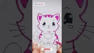 Cute Cat Drawing 💗💗|#cartoondrawing #shorts