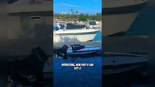 Teeny-tiny speed boat with an outboard motor #shorts