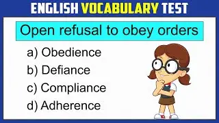 ONE WORD SUBSTITUTION QUIZ. 10 One Word Substitution Questions. English Vocabulary Quiz #challenge 4