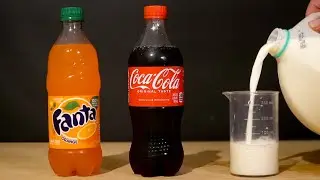 Coca Cola, Orange Fanta, and Milk Science Experiment