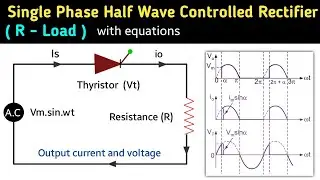 single phase half wave controlled rectifier with r load | working | in hindi | thyristor | animation