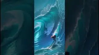 (AI Animation) Awesome surfing girl she is killing it  #shorts #surf #ai #stablediffusion #lofiremix