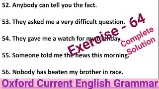Oxford Current English Grammar Voice | Exercise 64 | Voice in English Grammar | Current Grammar |