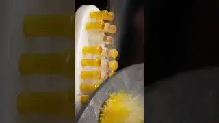 Cutting a Toothbrush with a Hot Knife #asmr #closeup #satisfying