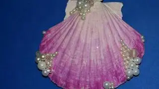 Seashell decoration how to decorate a shell with beads,pearls and paint.