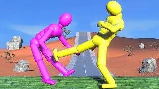 NPC Wars on Highway with Euphoria Ragdoll Dudes in OVERGROWTH