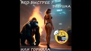 Девушка или горилла кто быстрее! Смешные видео про животных и людей!ПРИКОЛЫ С ЖИВОТНЫМИ!