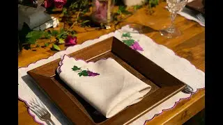 Grape-designed placemats and napkins from Vintage series of KM Home Collection...