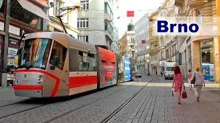 Brno. City in the Czech Republic. Video walk. Translation subtitles