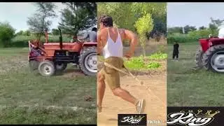 Two tractor power And Man power
