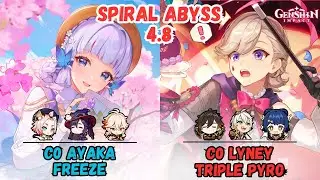 C0 Ayaka Freeze / C0 Lyney Mono Pyro Spiral Abyss 4.8 Floor 12 Genshin Impact【原神】